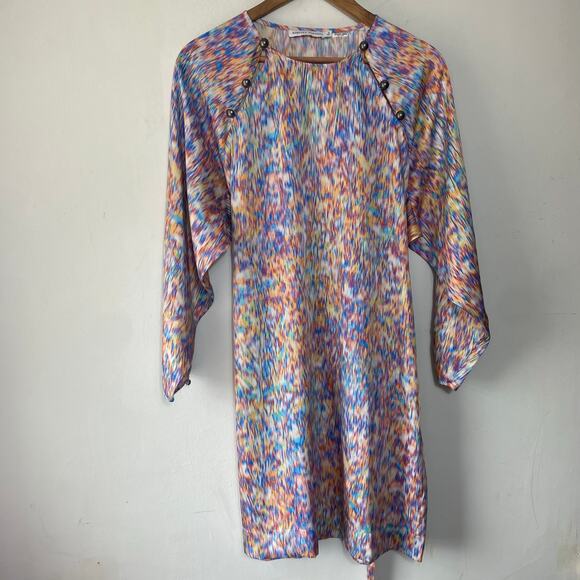 Rebecca Minkoff Lima Mini Dress SZ 10‎ Multicolor Retro Mod Long Sleeve Occasion - Picture 3 of 9